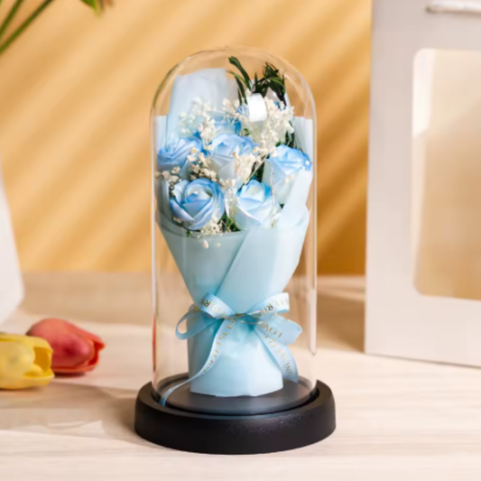 Rose éternelle artificielle avec lumière LED