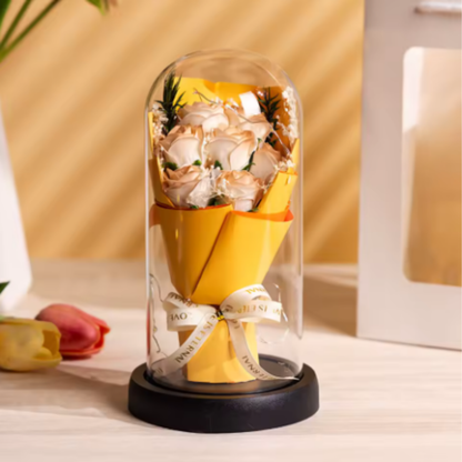 Rose éternelle artificielle avec lumière LED